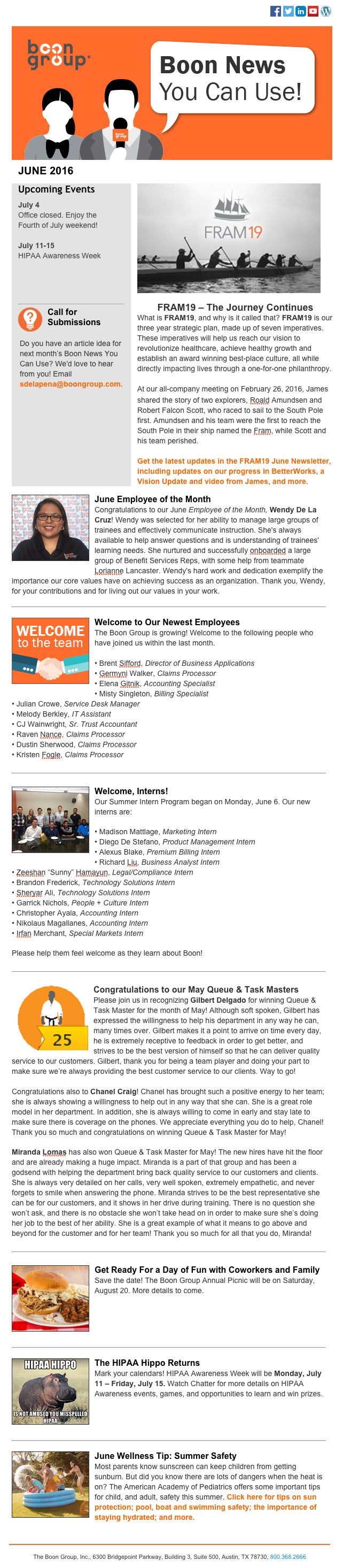 Boon News You Can Use June 2016